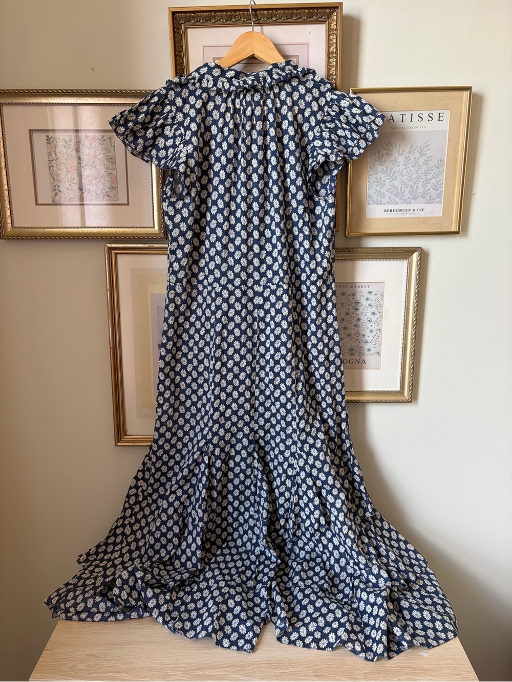 NWT The GREAT Curtsy Dress Blue Floral Large - Picture 8 of 13
